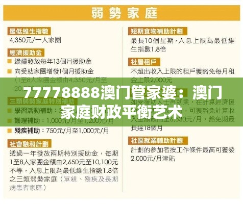 77778888澳门管家婆：澳门家庭财政平衡艺术