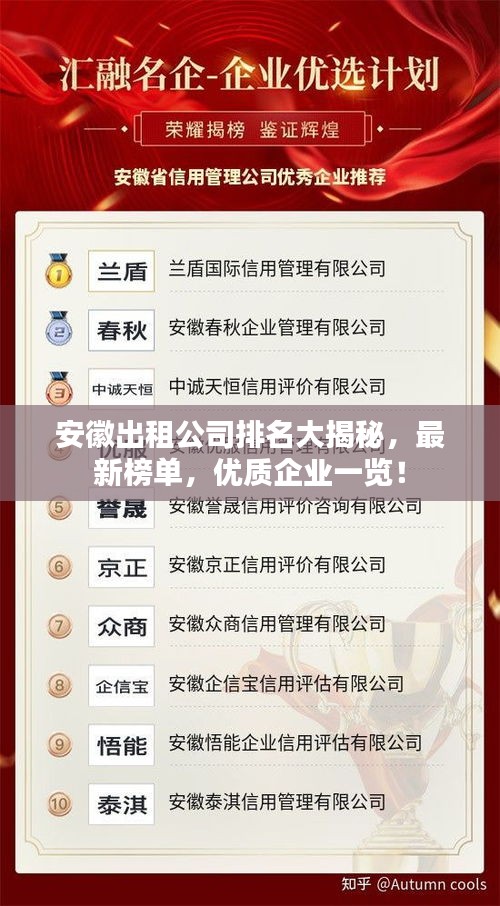 安徽出租公司排名大揭秘，最新榜单，优质企业一览！