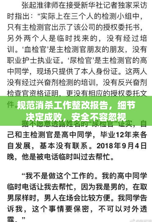 规范消杀工作整改报告，细节决定成败，安全不容忽视