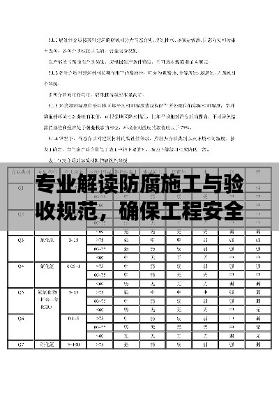 专业解读防腐施工与验收规范，确保工程安全质量！