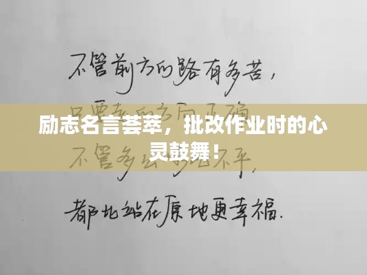 励志名言荟萃，批改作业时的心灵鼓舞！